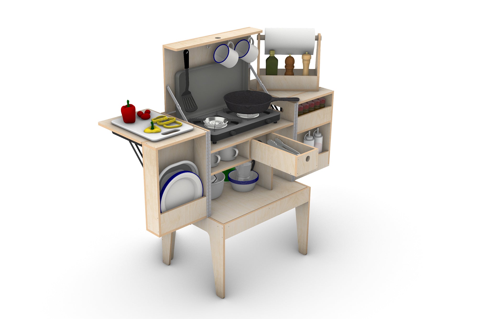 DIY Portable Camp Kitchen Plans (Inches)