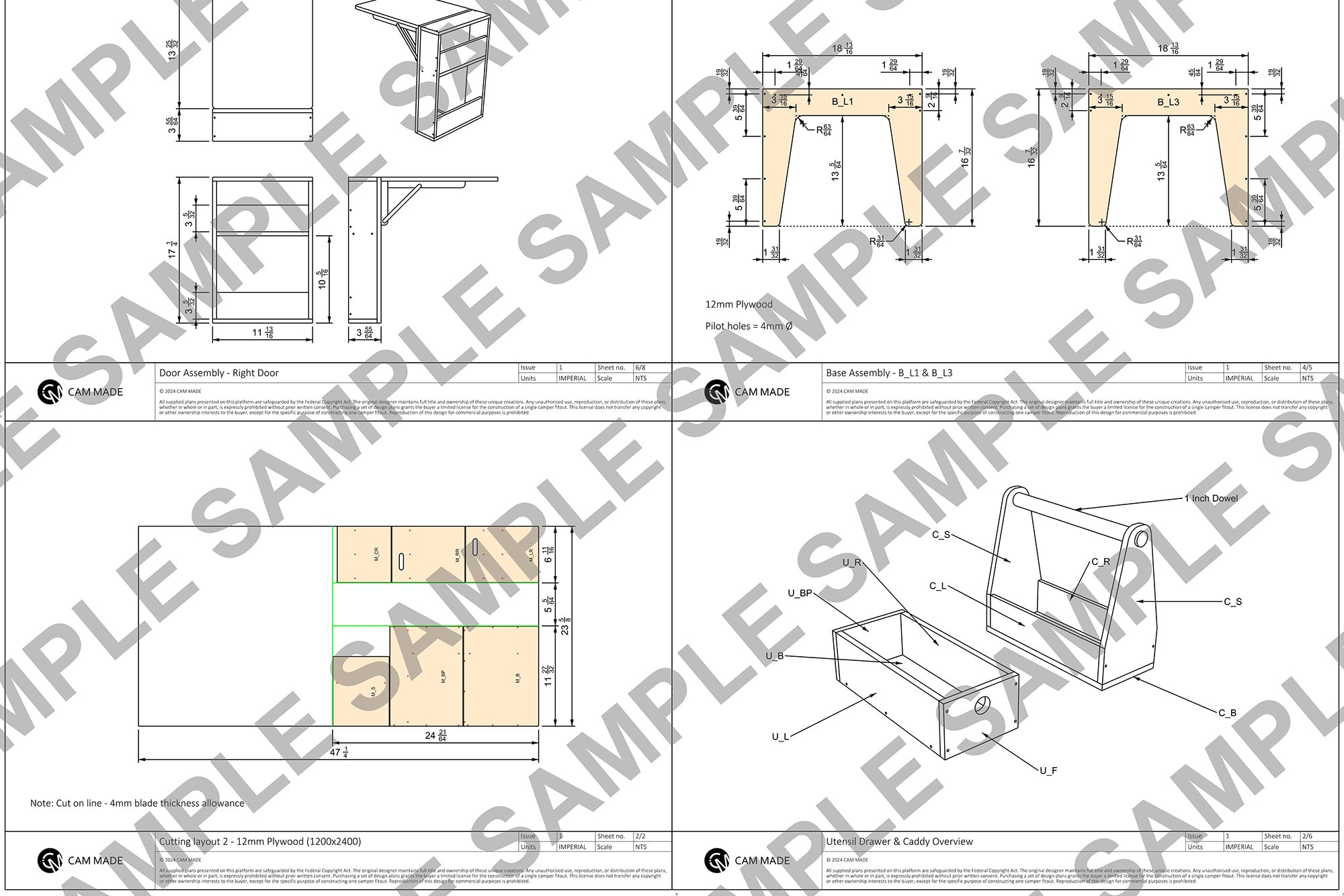 DIY Portable Camp Kitchen Plans (Inches)