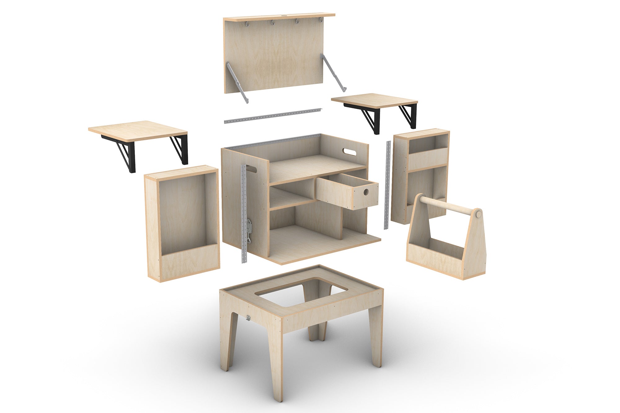 DIY Portable Camp Kitchen Plans (Metric mm)