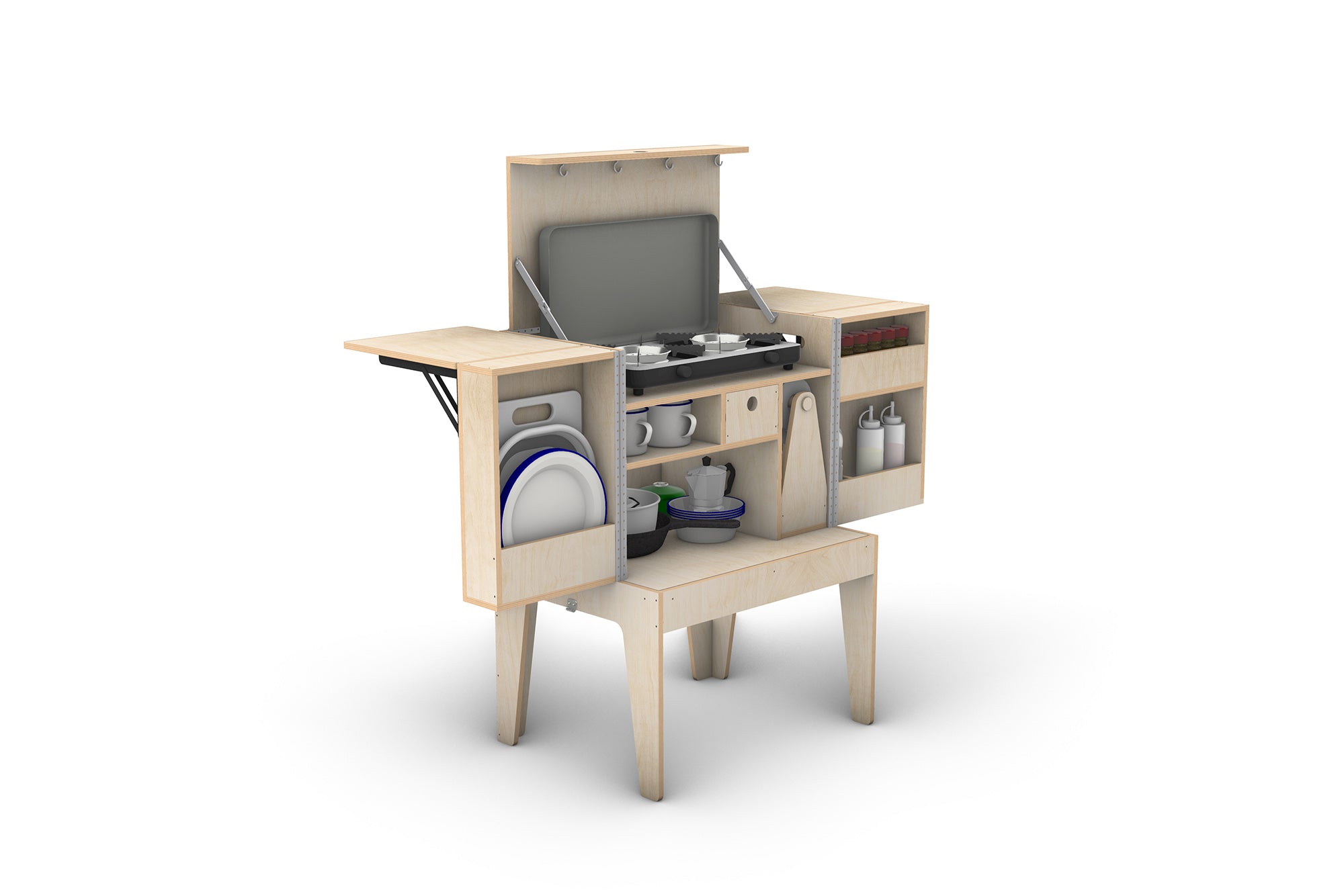 DIY Portable Camp Kitchen Plans (Metric mm)