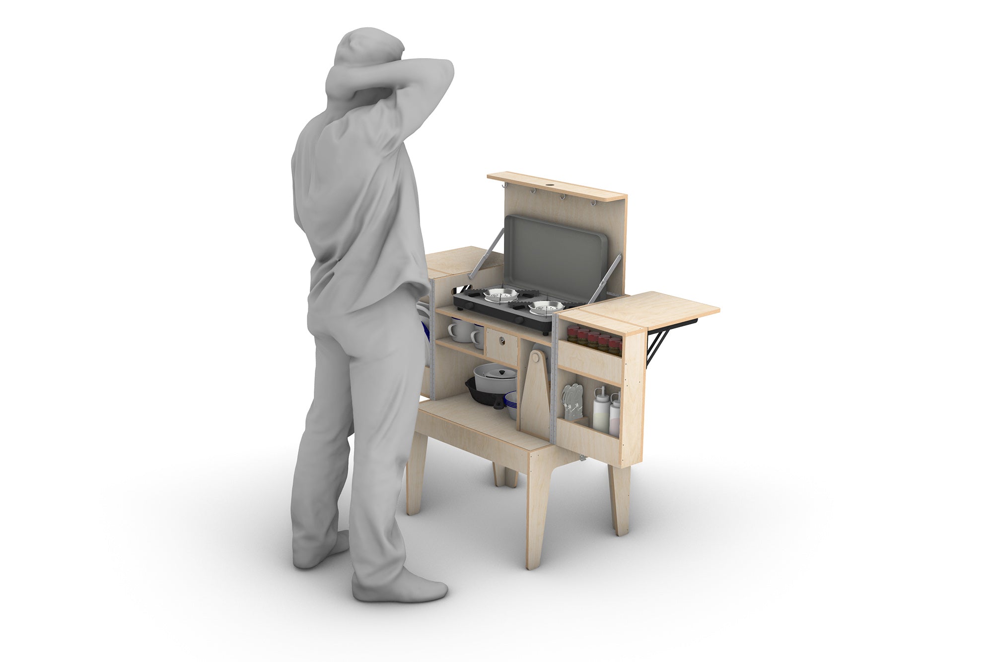 DIY Portable Camp Kitchen Plans (Metric mm)