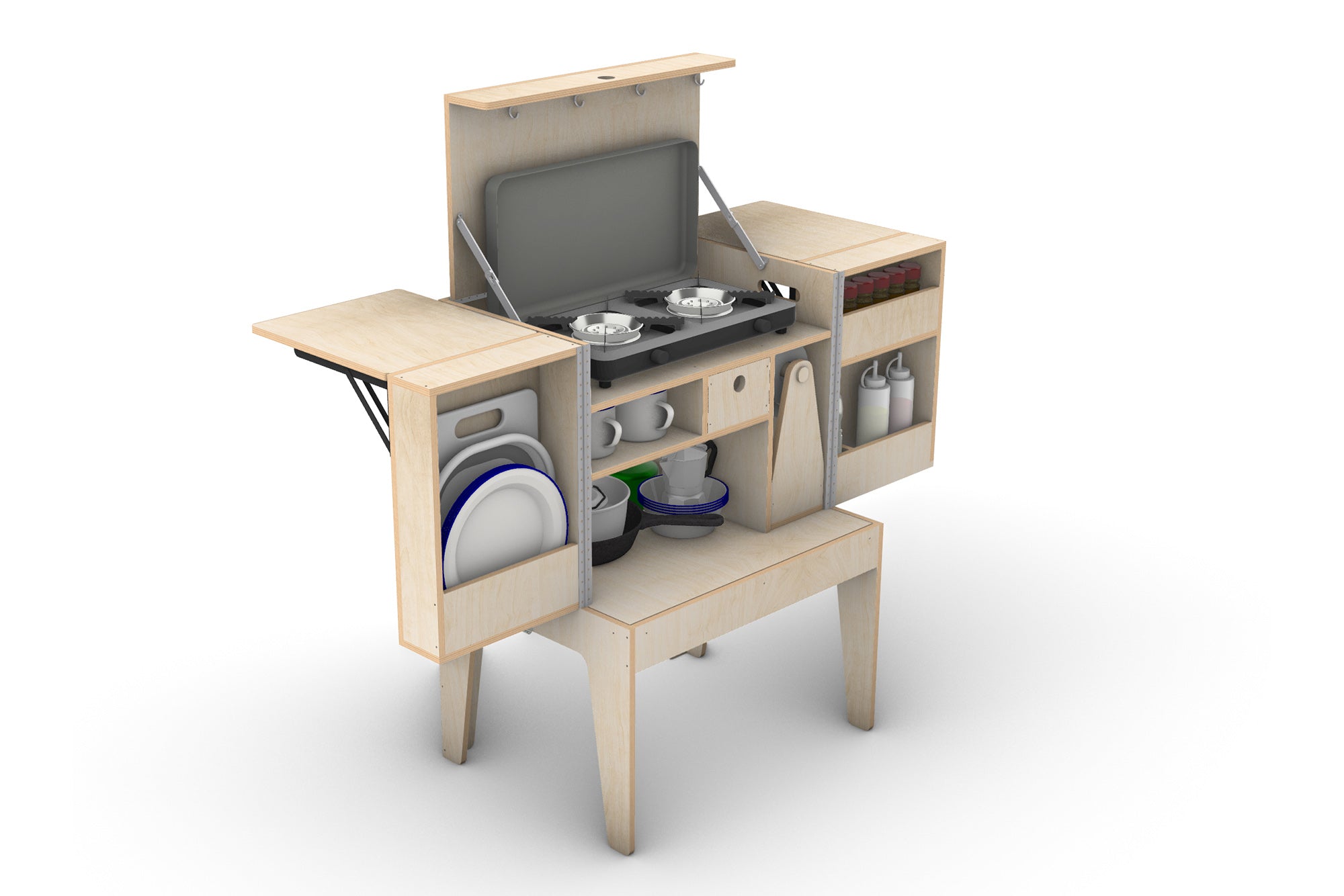 DIY Portable Camp Kitchen Plans (Metric mm)