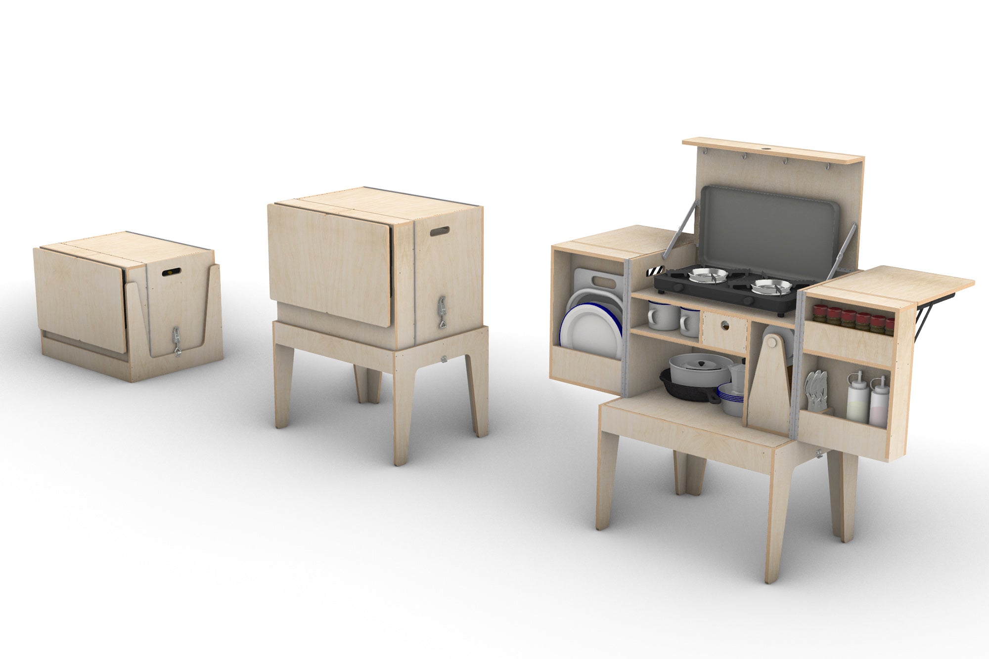 DIY Portable Camp Kitchen Plans (Metric mm)