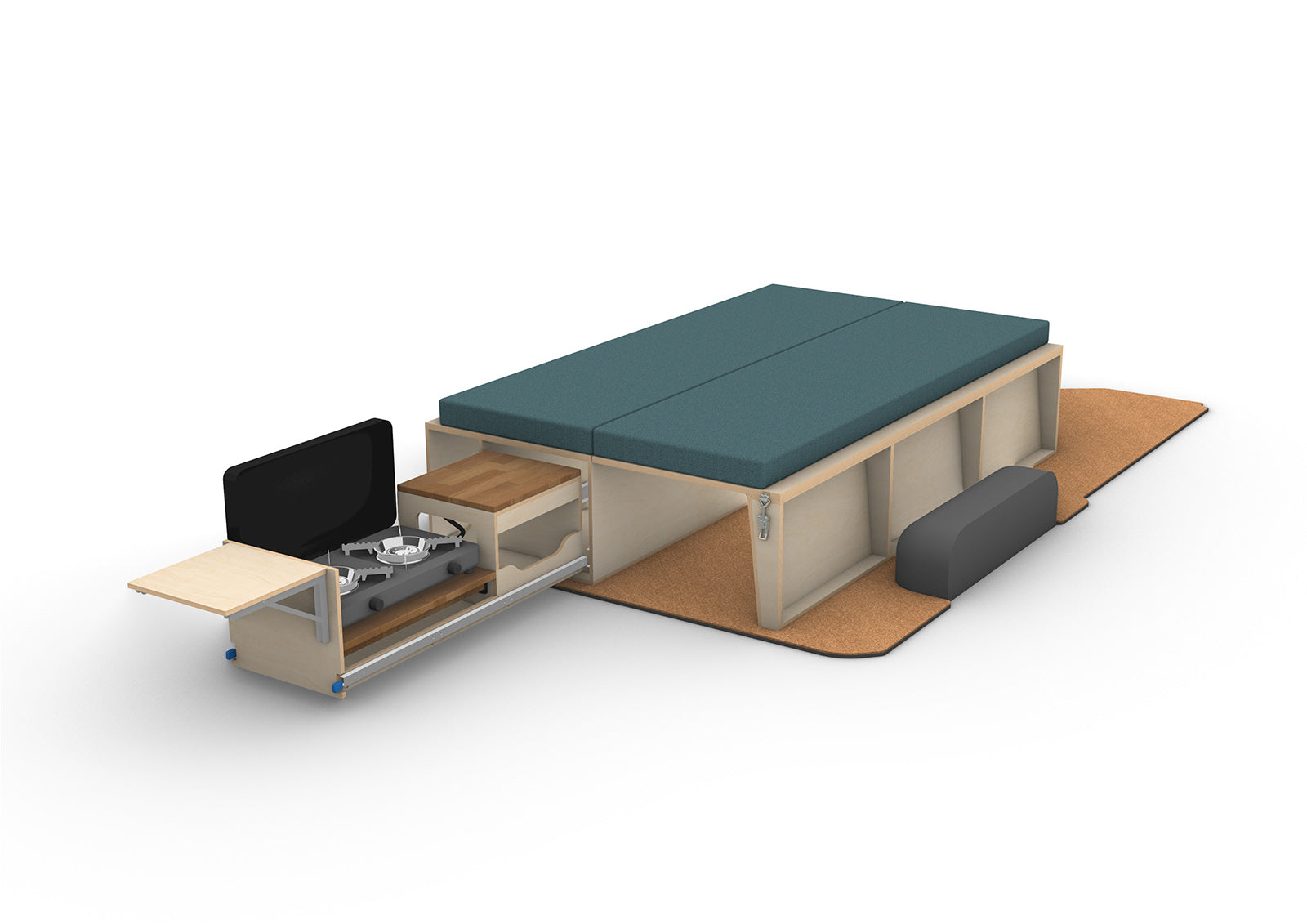 DIY Camper Van Folding Camper Couch Module Plans (Left Side)