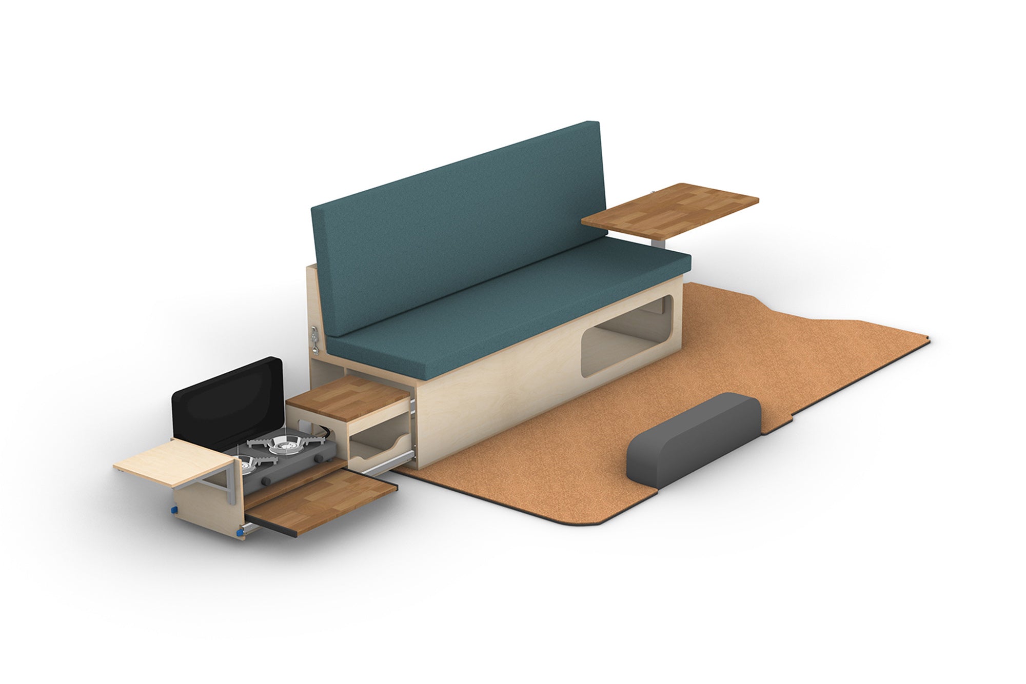 DIY Camper Van Folding Camper Couch Module Plans (Left Side)