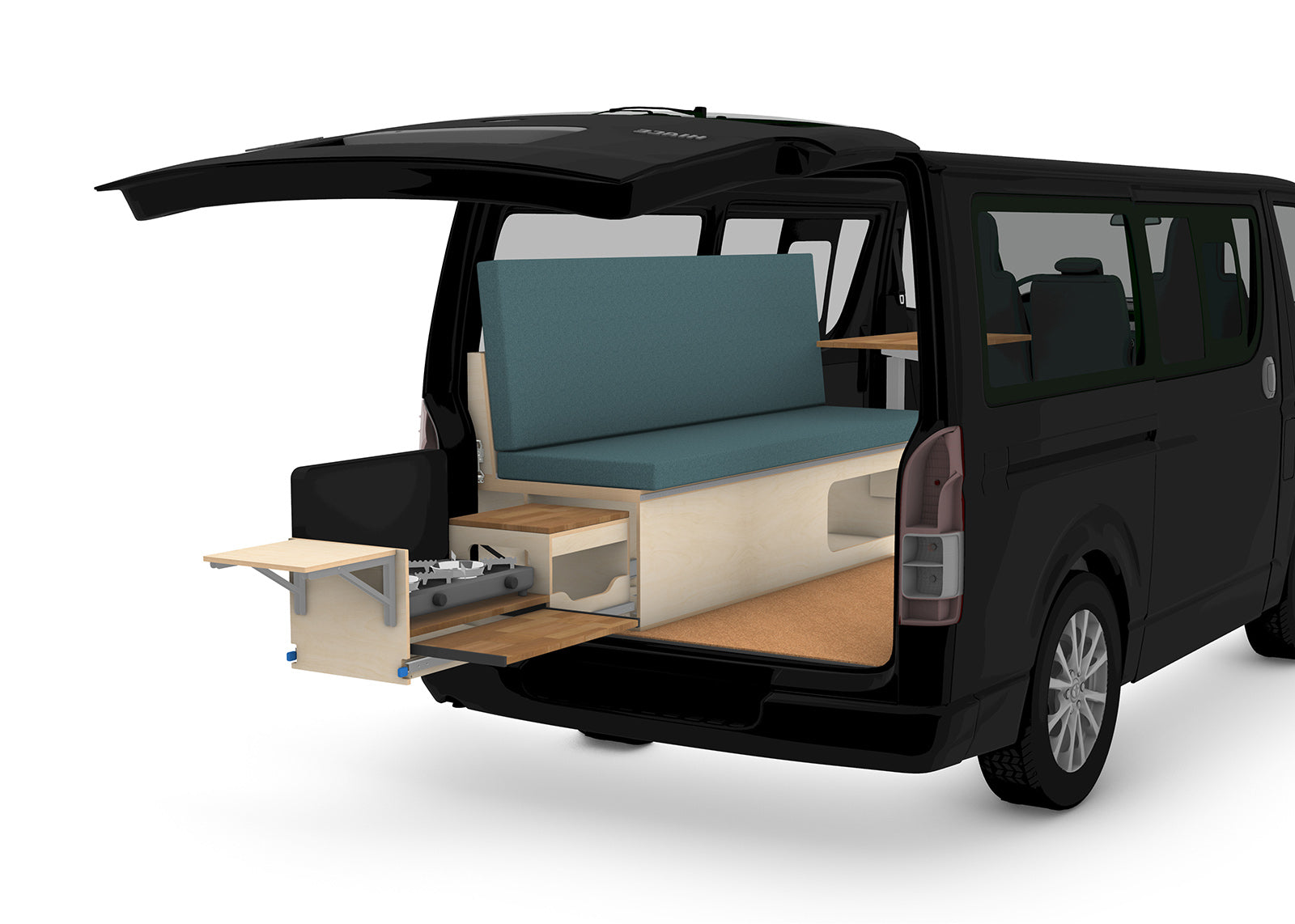 DIY Camper Van Folding Camper Couch Module Plans (Left Side)