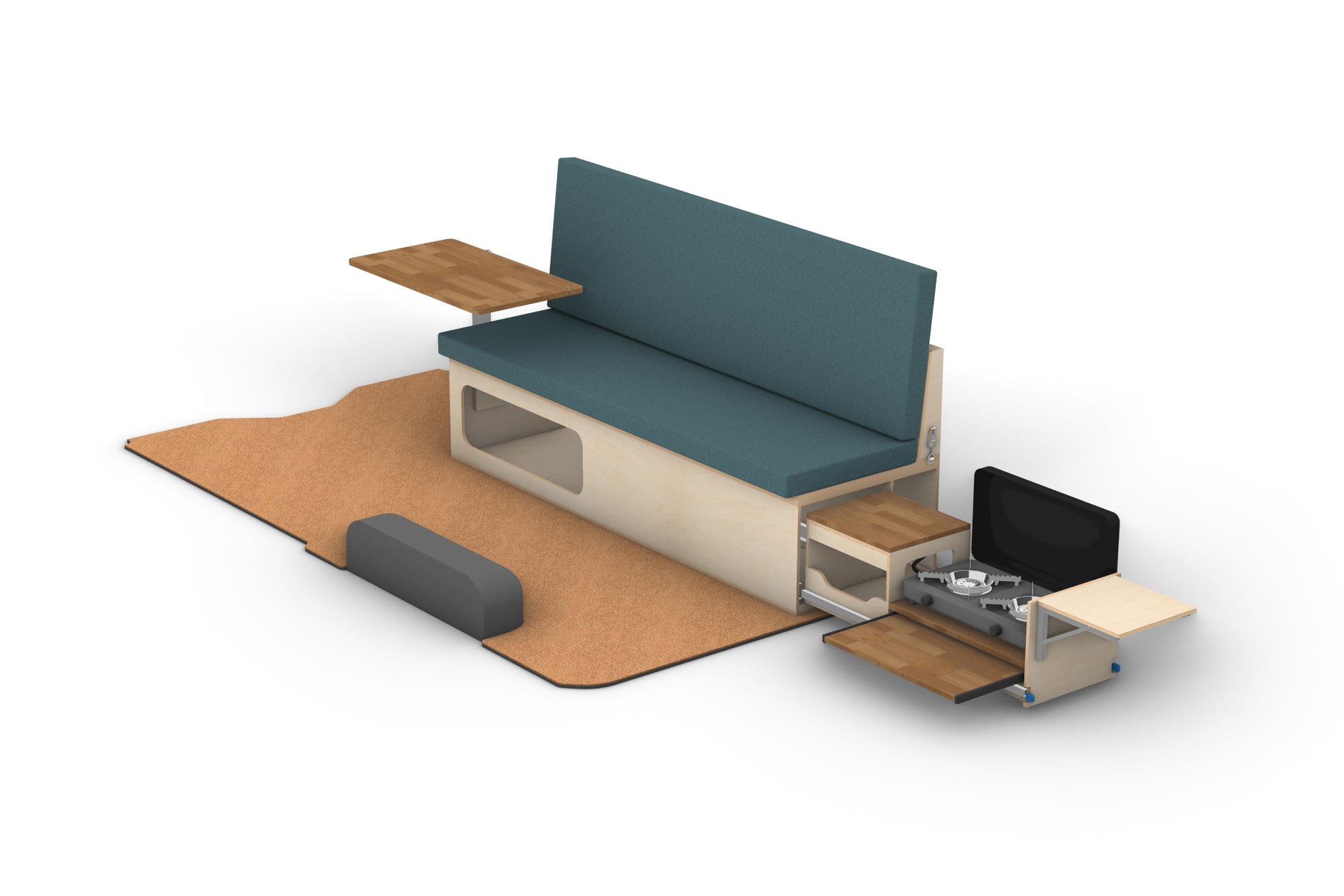 DIY Folding Camper Van Couch Module Plans (Right Side)