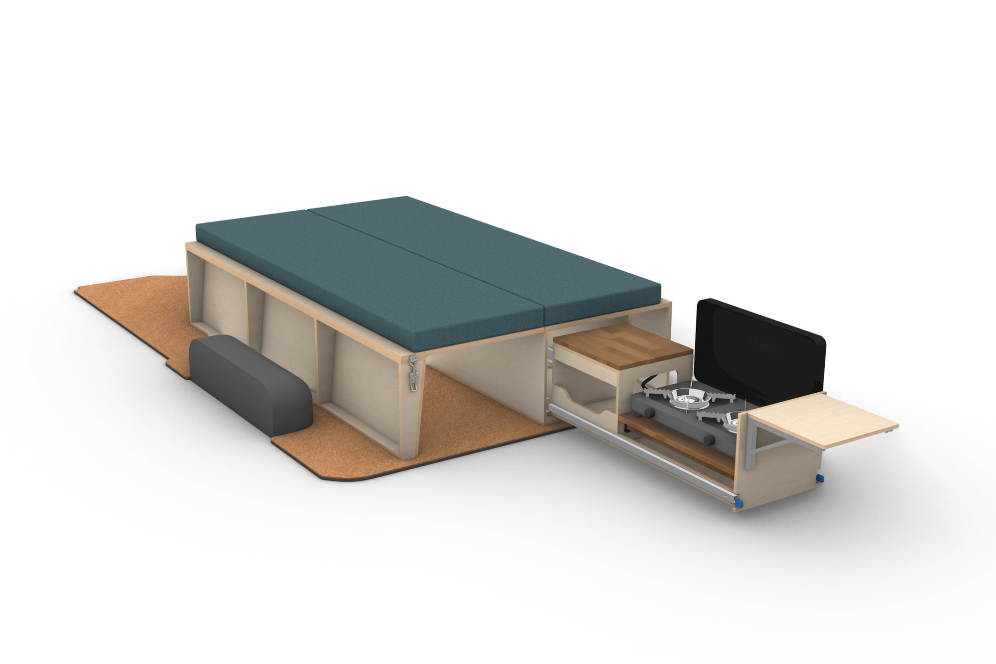 DIY Folding Camper Van Couch Module Plans (Right Side)