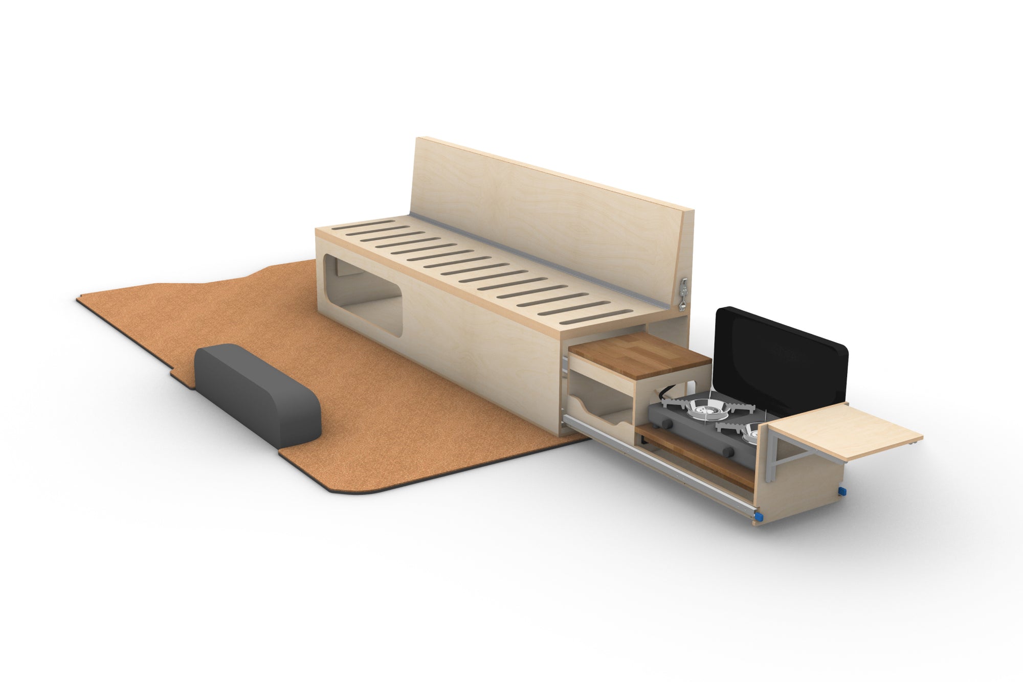 DIY Folding Camper Van Couch Module Plans (Right Side)