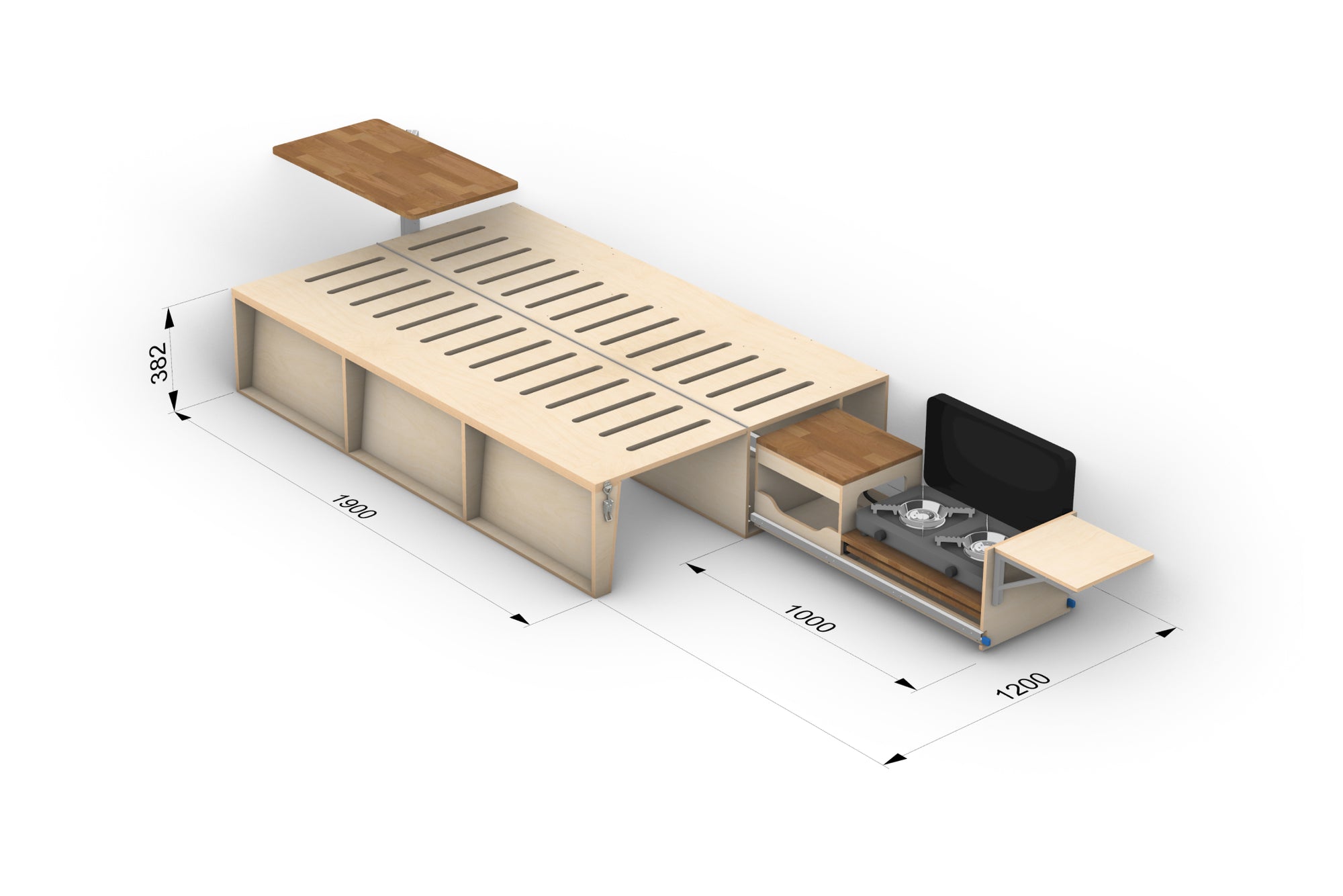 DIY Folding Camper Van Couch Module Plans (Right Side)
