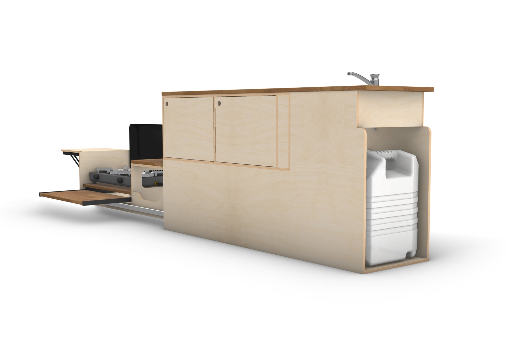 DIY Universal Camper Kitchen Module Plans (Left Side Opening)