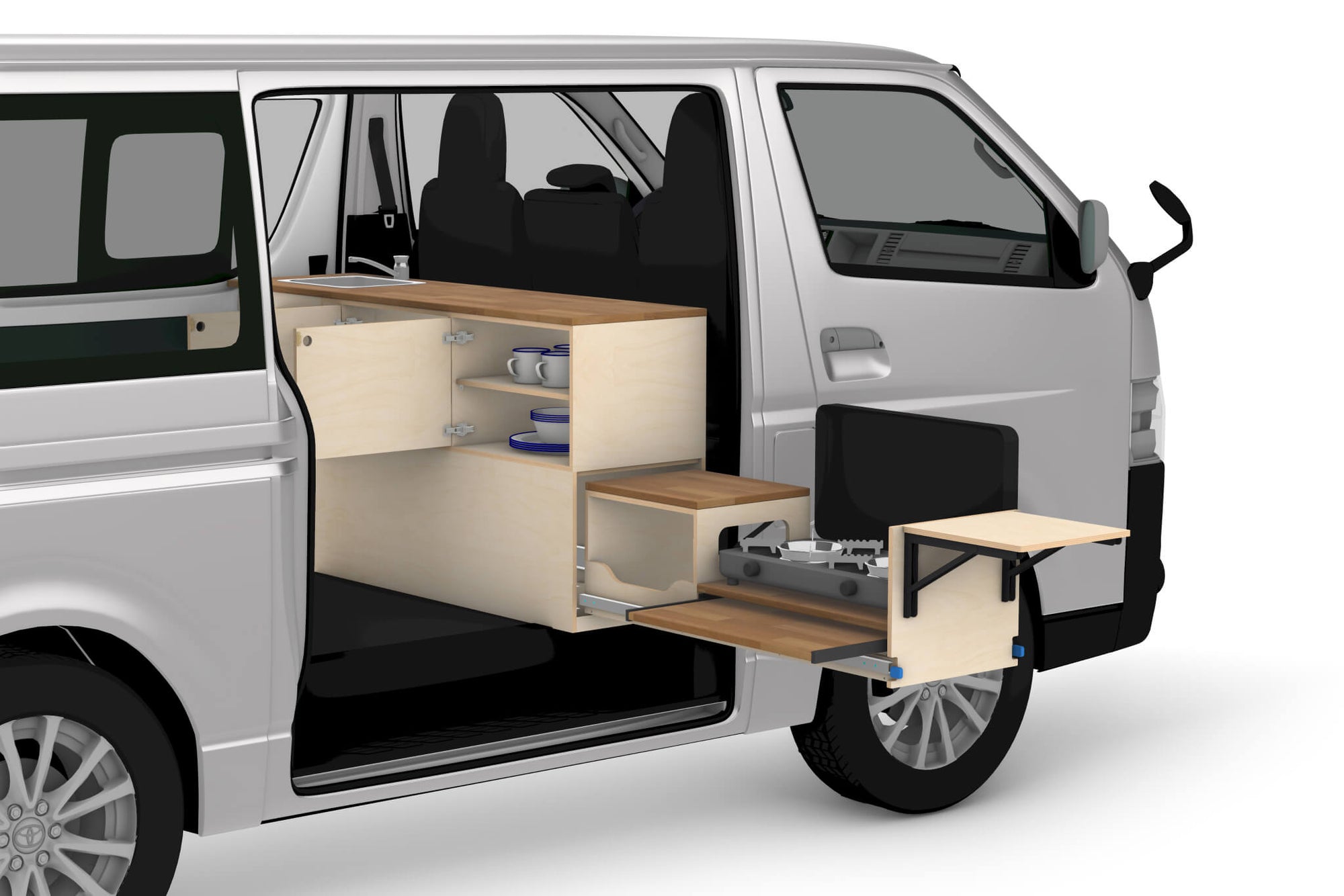 DIY Universal Camper Van  Kitchen Module Plans (Right-Side Opening)