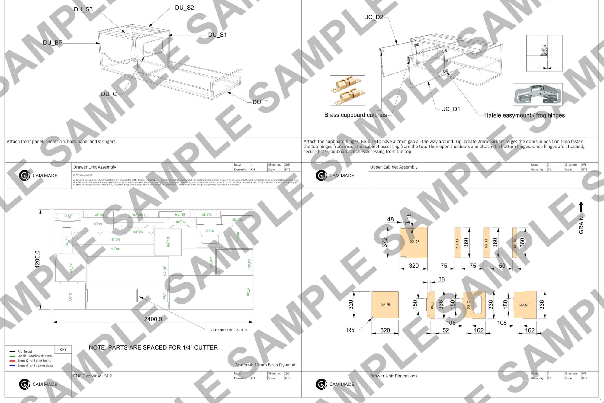 DIY Universal Camper Van  Kitchen Module Plans (Right-Side Opening)