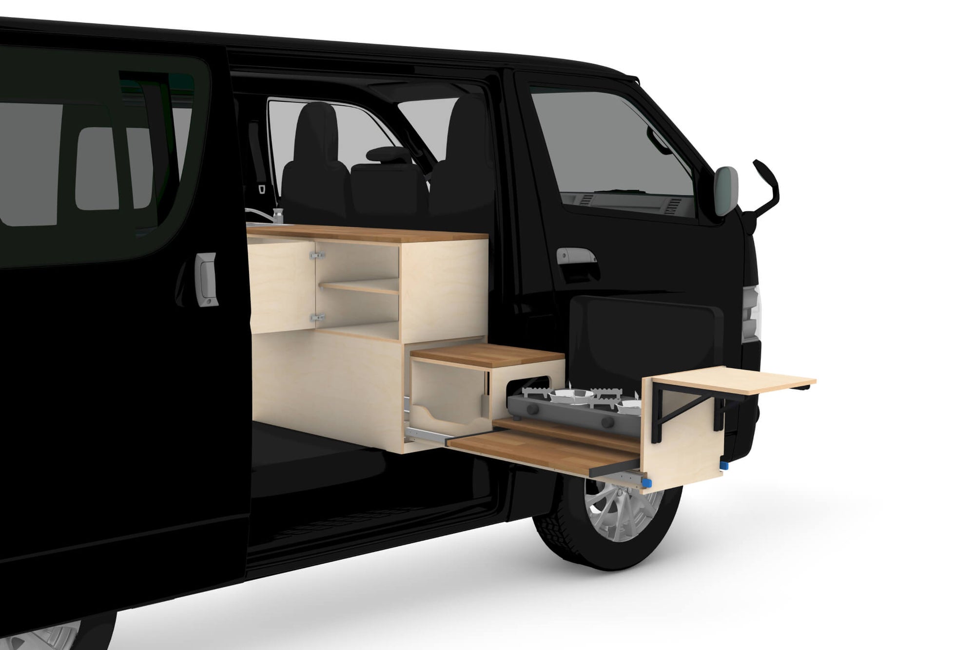 DIY Universal Camper Van  Kitchen Module Plans (Right-Side Opening)