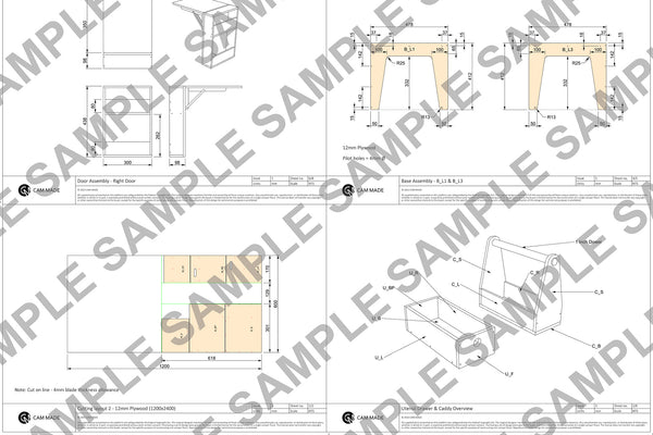 Portable Camp Kitchen Plans (Metric mm)