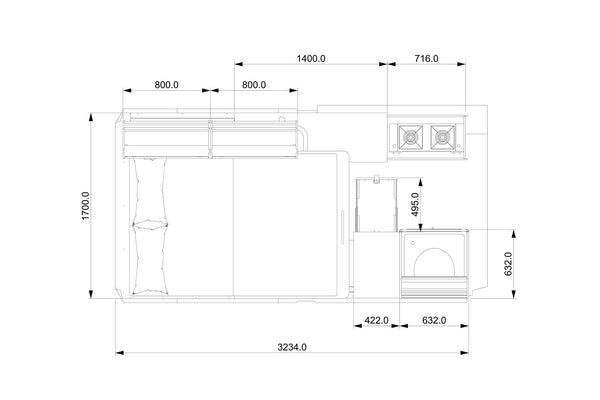 Mercedes Sprinter MWB 144 Camper Plans (Right-Hand Drive)