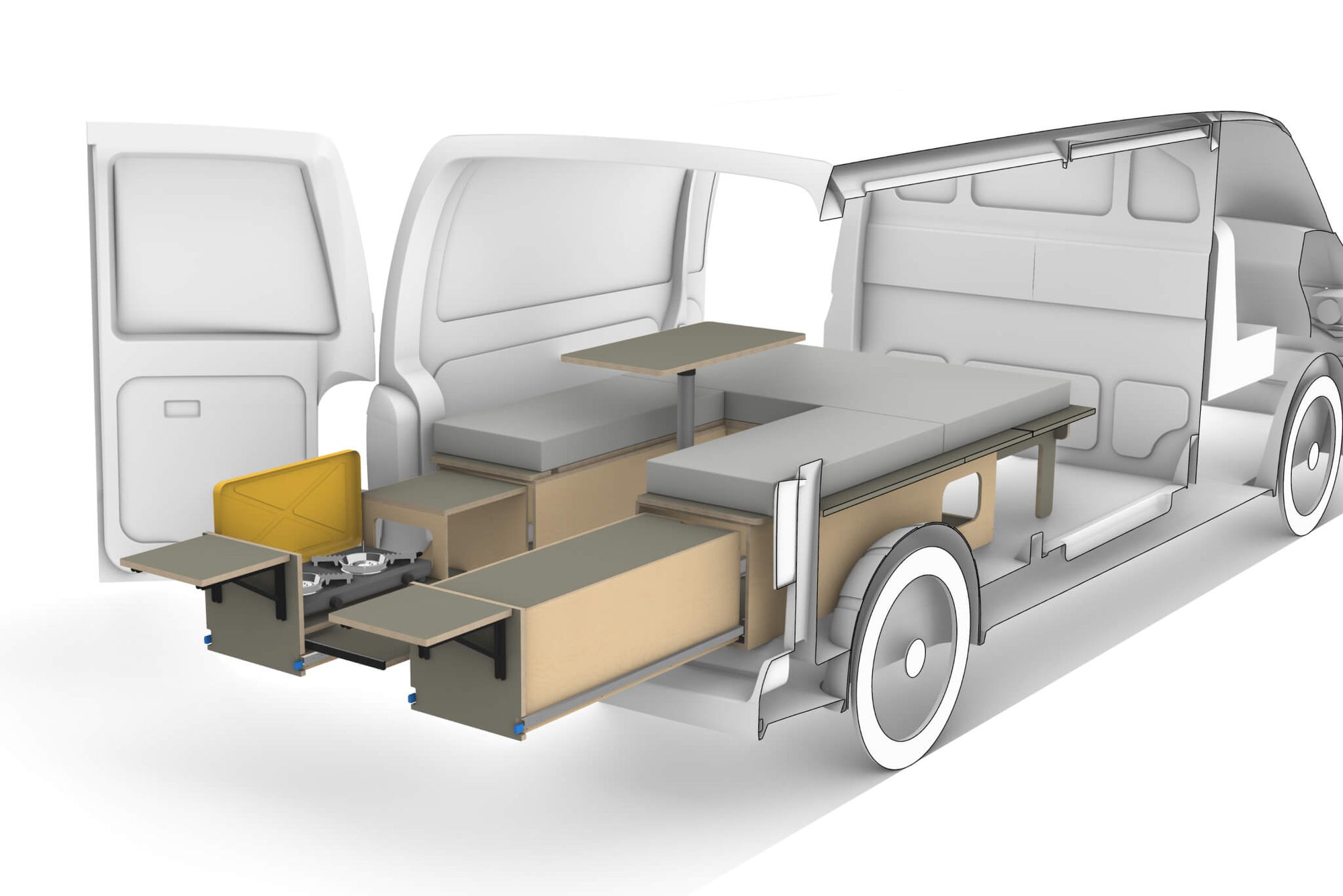 Rear-Opening Campervan Conversion Plans V4