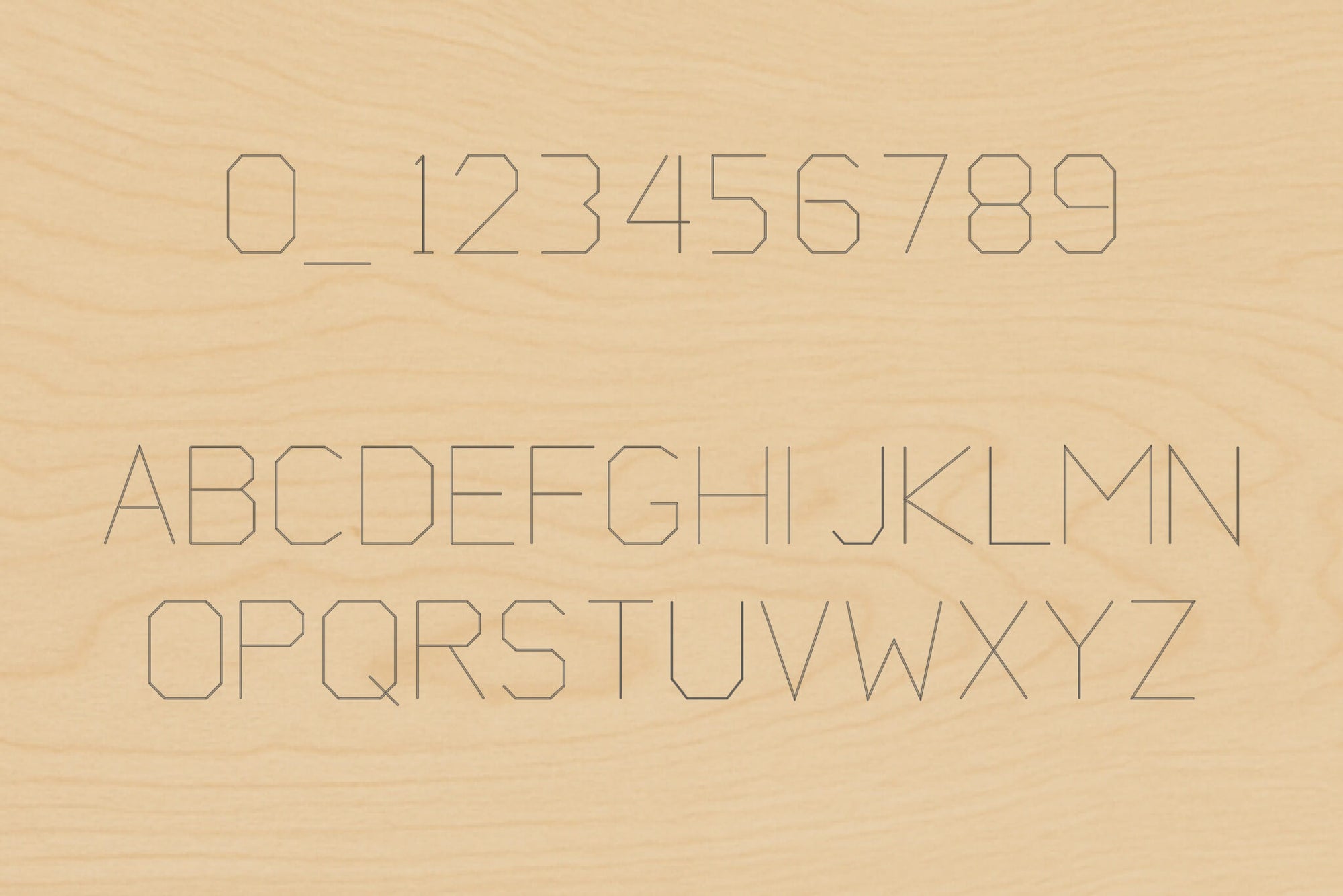 Stick Font for Machine Engraving
