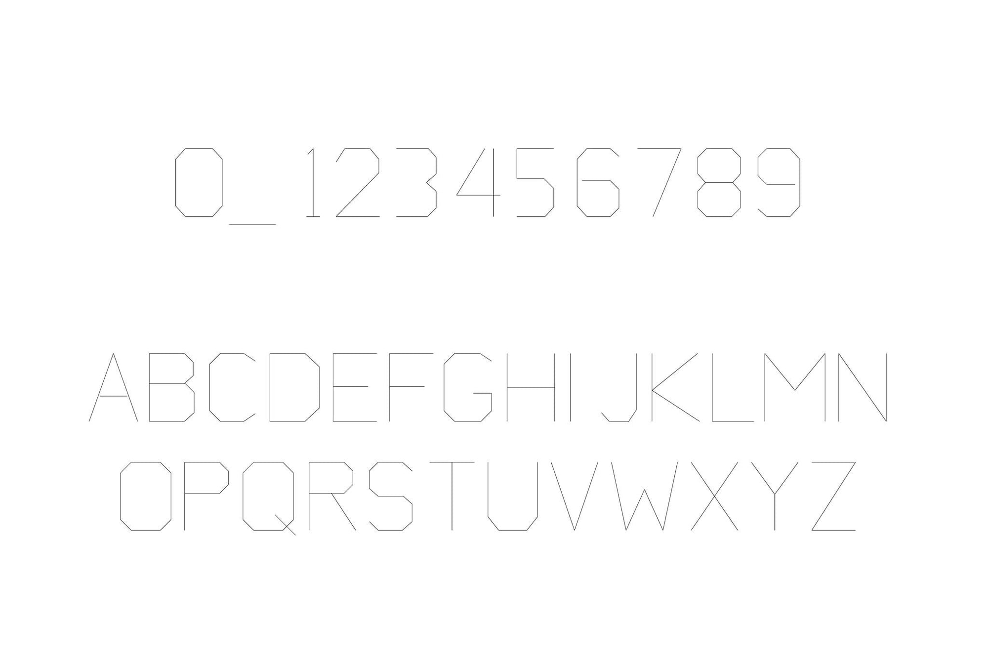 Stick Font for Machine Engraving