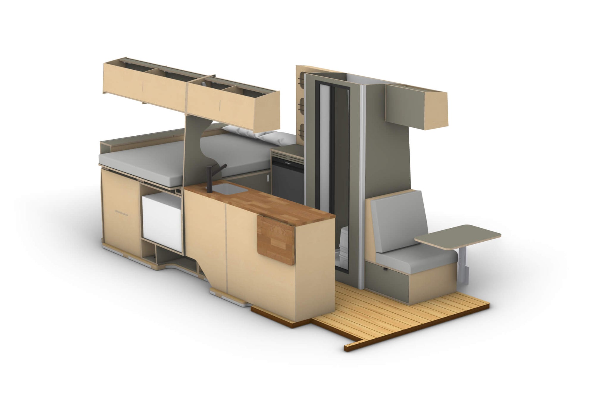 Ford Transit 148" EXT High Roof Campervan Conversion Plans (L4H3)
