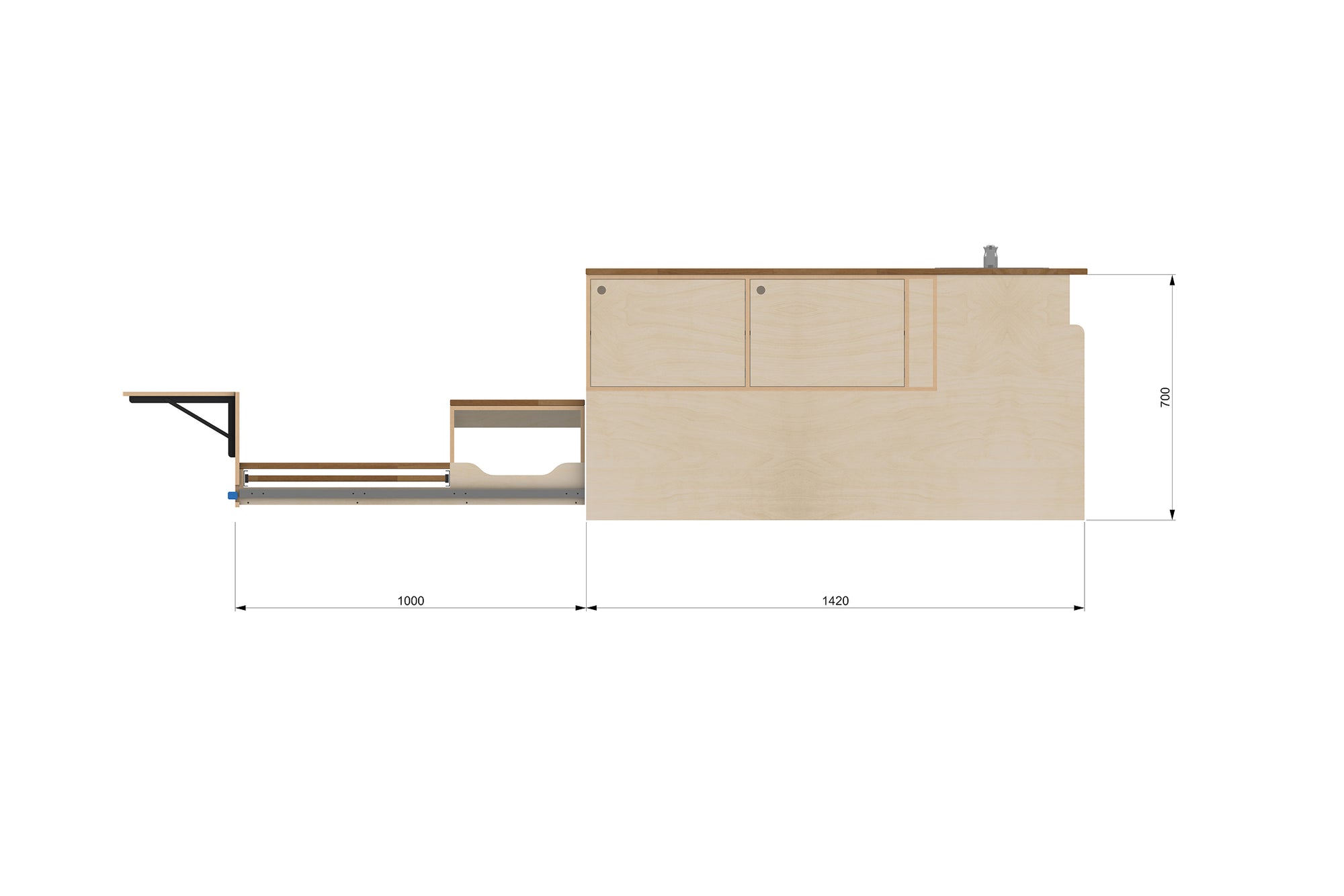Universal Camper Kitchen Plans (Left Side Opening)