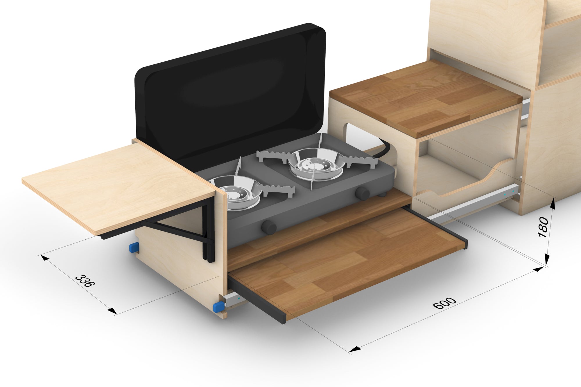 Universal Camper Kitchen Plans (Left Side Opening)