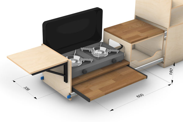 Universal Camper Kitchen Plans (Left Side Opening)