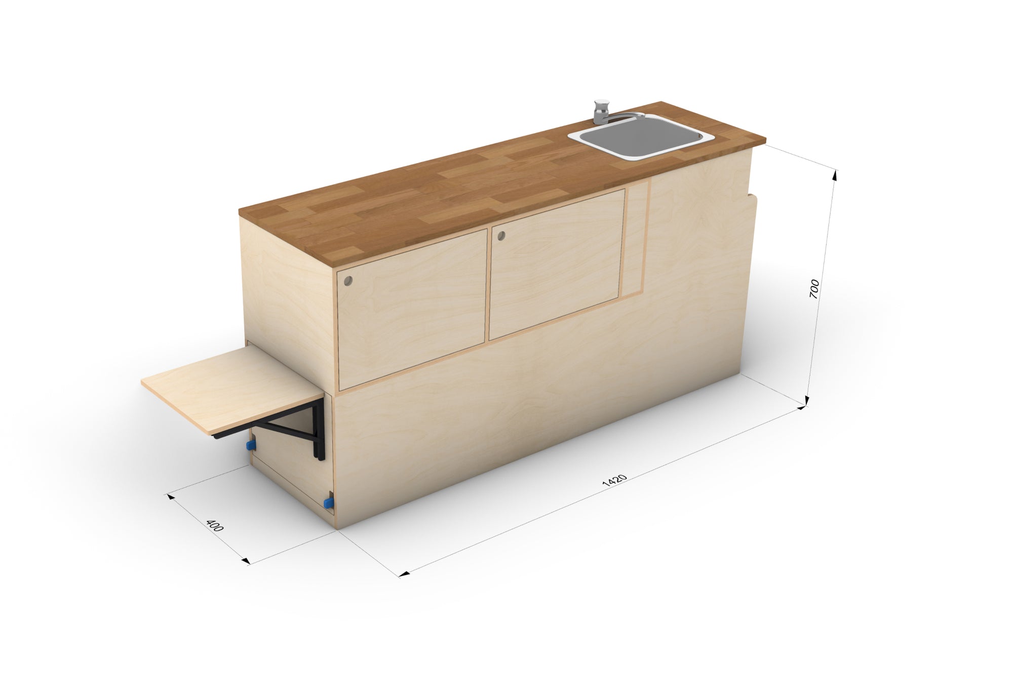 Universal Camper Kitchen Plans (Left Side Opening)