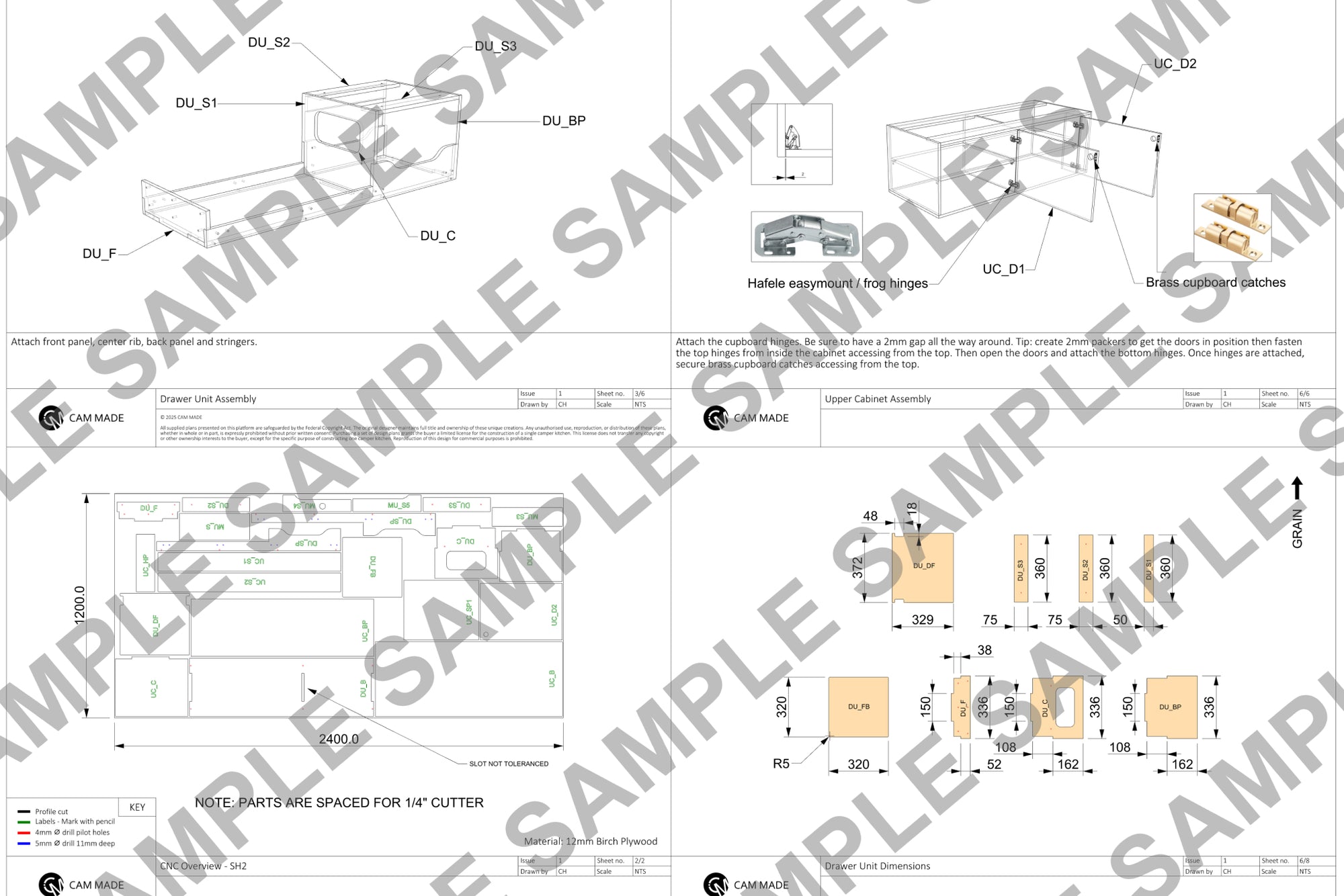 Universal Camper Kitchen Plans (Left Side Opening)