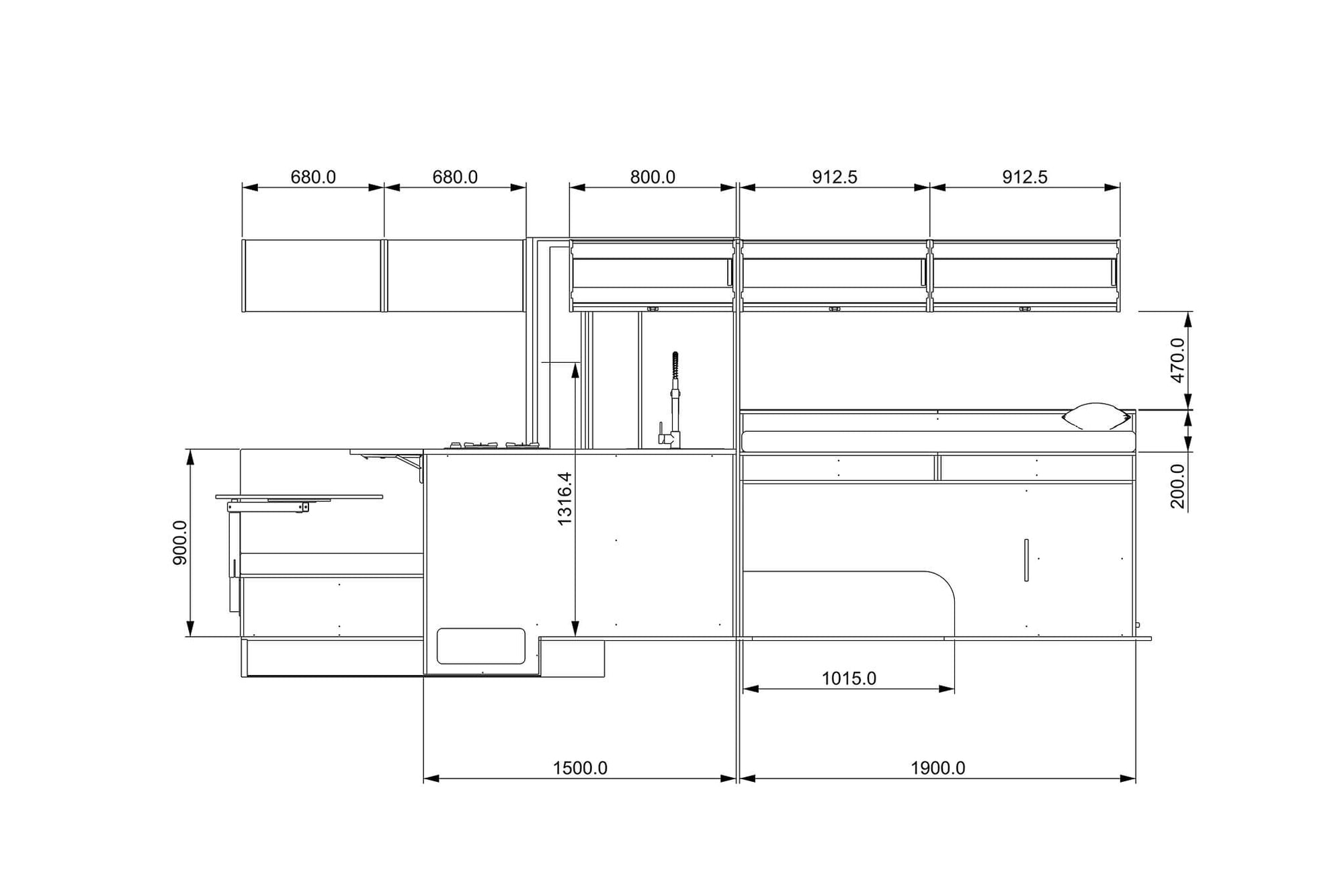 Mercedes Sprinter LWB 170 Camper Plans (Right Hand Drive)