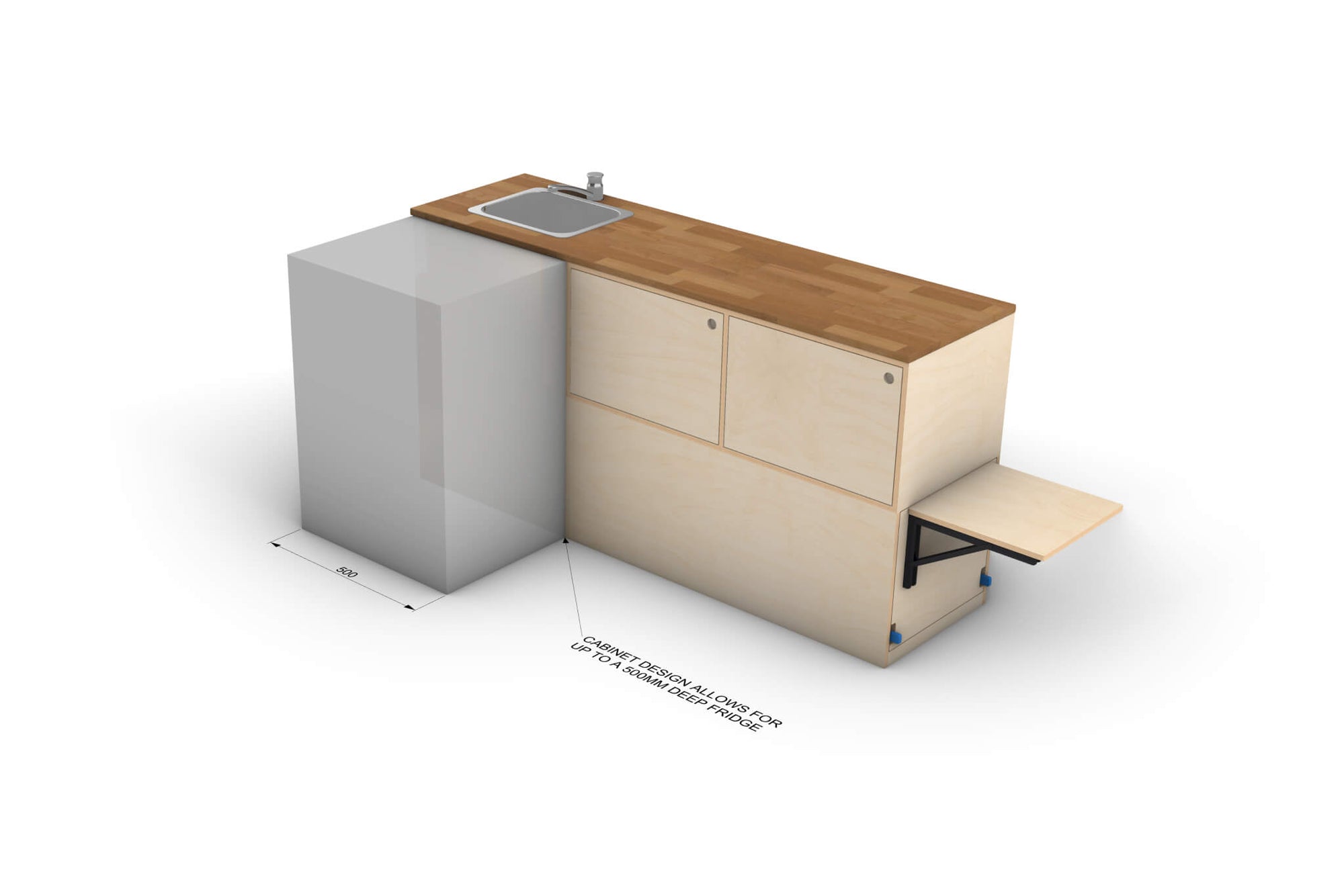 Universal Camper Kitchen Module Plans (Right-Side Opening)