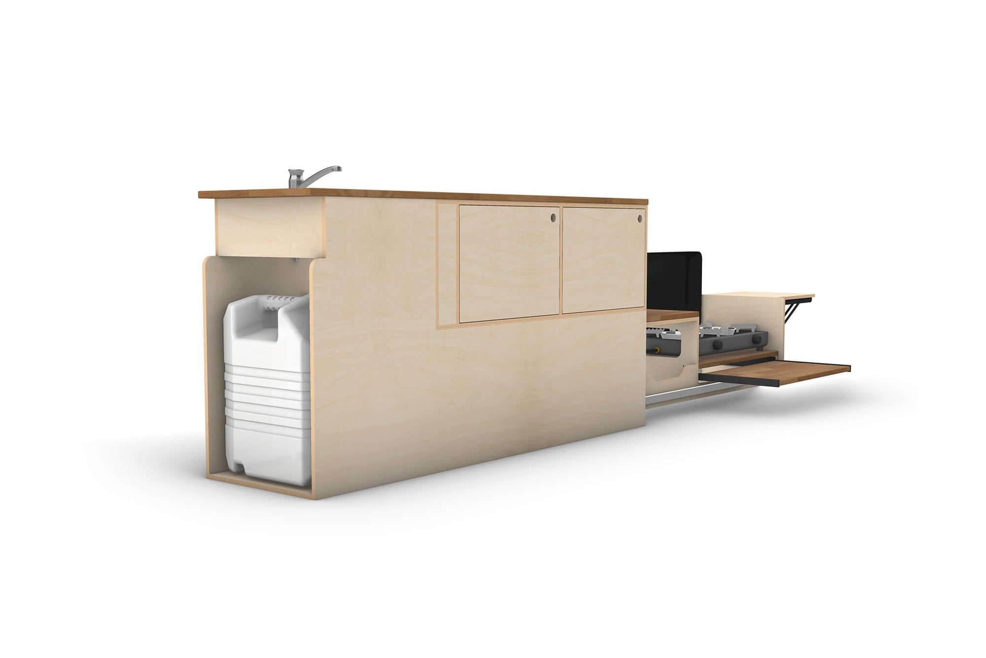 Universal Camper Kitchen Module Plans (Right-Side Opening)