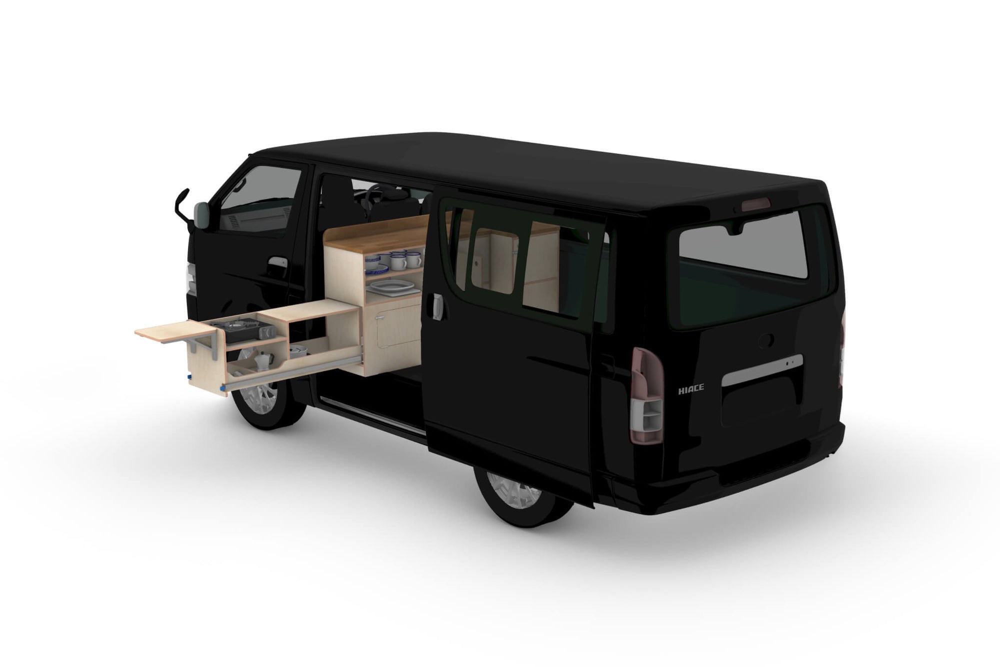 Pull-Out Camper Van Kitchen Module Plans (Left Side Opening)