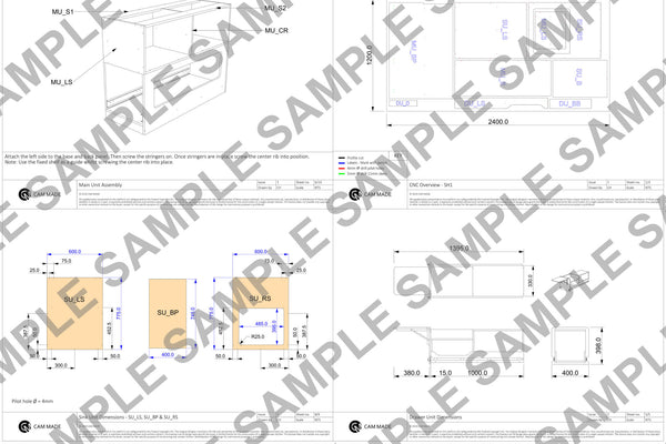 Pull-Out Camper Van Kitchen Module Plans (Left Side Opening)