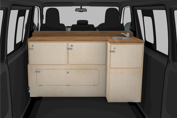 Pull-Out Camper Van Kitchen Module Plans (Left Side Opening)