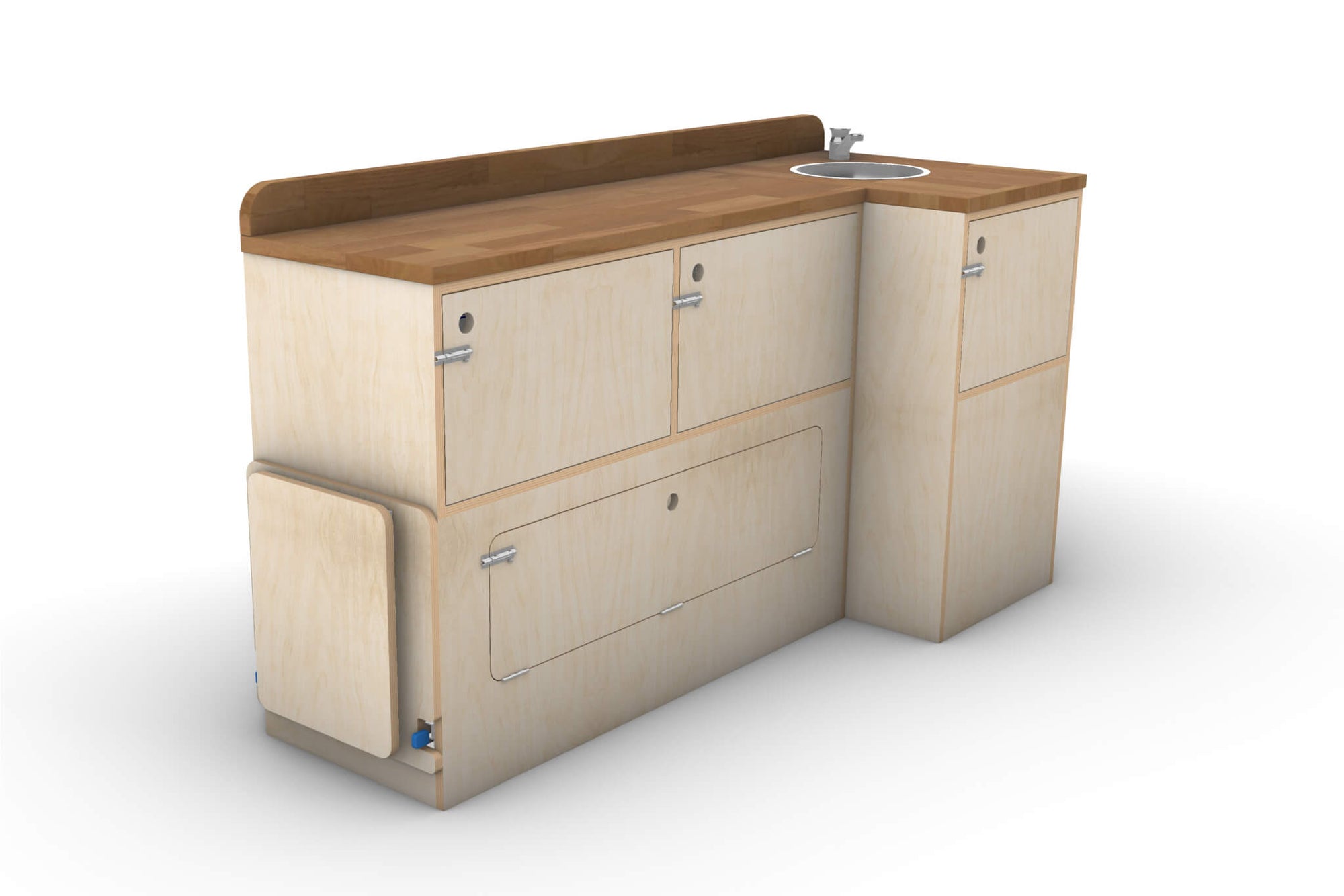 Pull-Out Camper Van Kitchen Module Plans (Left Side Opening)