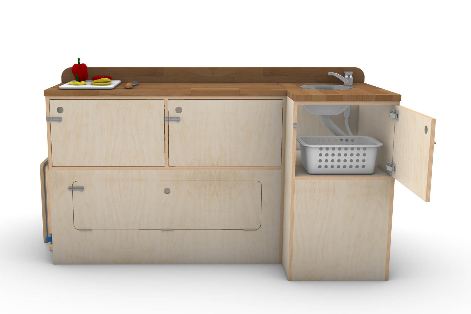 Pull-Out Camper Van Kitchen Module Plans (Left Side Opening)